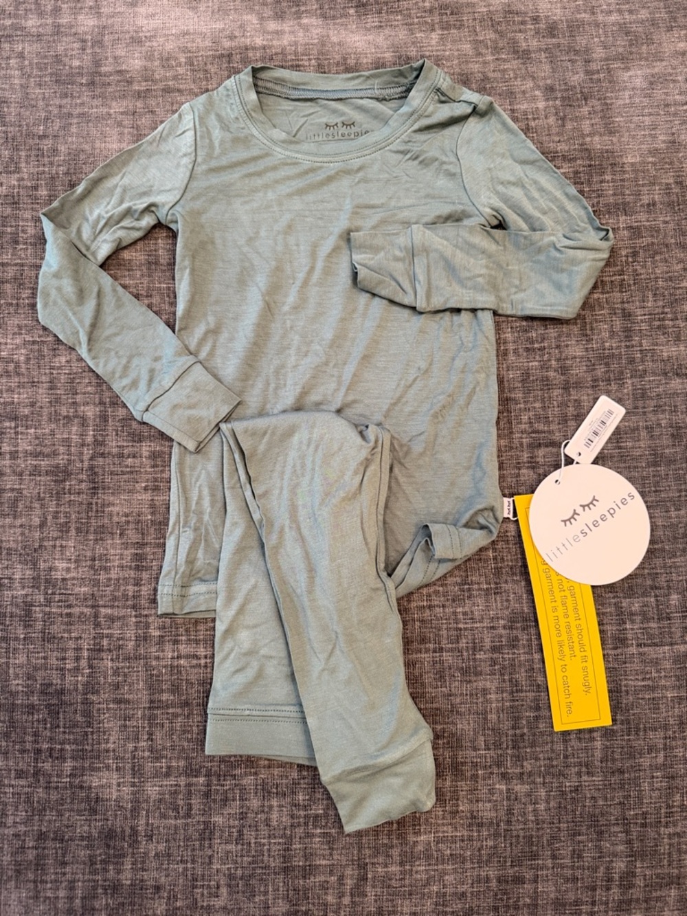 Little Sleepies Sage Green Long Sleeve Kids Pajama Set